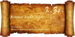 Koppa Zsófia névjegykártya