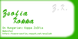 zsofia koppa business card